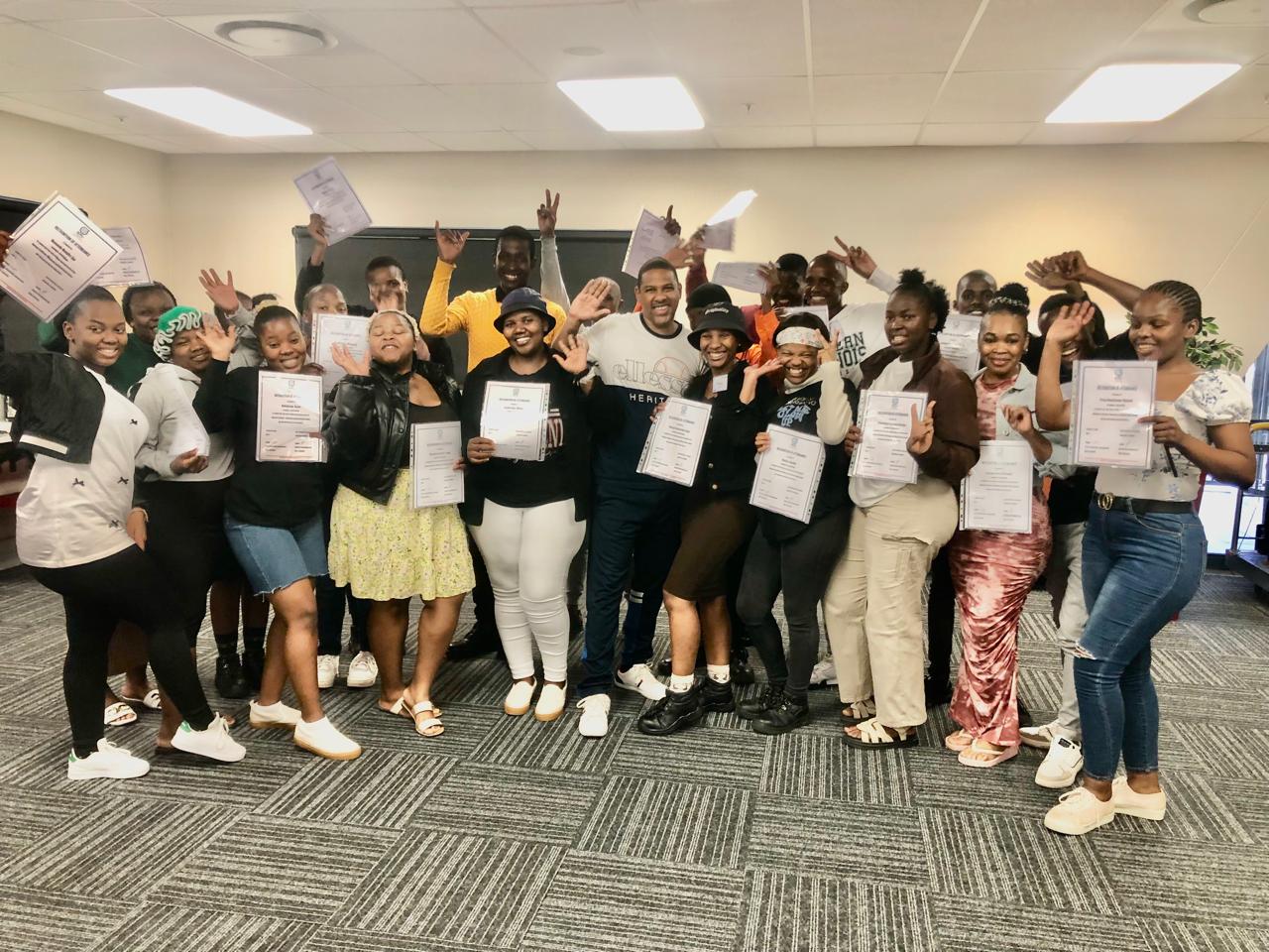 NQF 3 learners celebrating in Hammarsdale, KZN